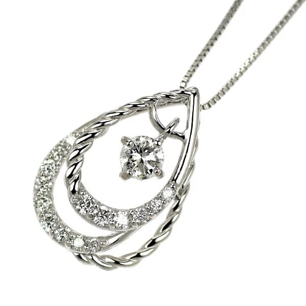 K18WG DIAMOND PENDANT NECKLACE: K18WG DIAMOND PENDANT NECKLACE Brand: None Type/Style: pendant necklace Material: K18WG, Main Stone Natural Color: WG Size: Chain Length: 45cm Accessories: None Accessories Notice: When purchasing