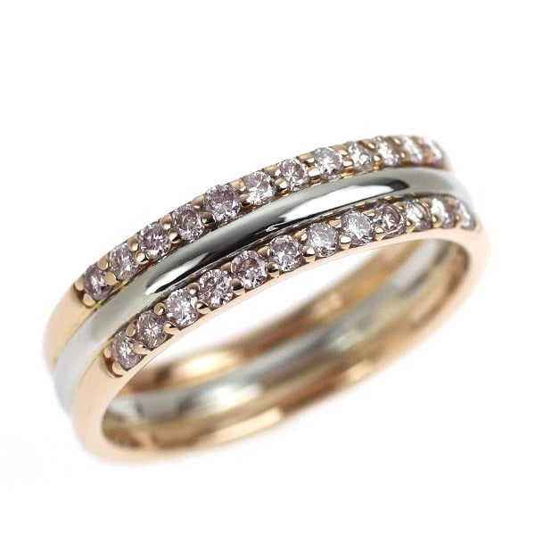 K18PG/PT900 NATURAL PINK DIAMOND RING: K18pg/PT900 natural pink diamond ring Brand: None Type/Style: Ring Material: K18PG /Pt900, Main Stone Natural Color: PG/None Size: 6 US Accessories: None Accessories Notice: When purchasing pre-owned