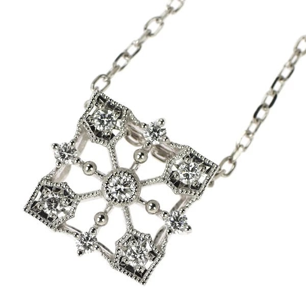 MIKIMOTO K18WG DIAMOND PENDANT NECKLACE: Mikimoto K18WG Diamond Pendant Necklace Brand: Mikimoto Type/Style: pendant necklace Material: K18WG, Main Stone Natural Color: WG Size: Chain Length 43cm Accessories: None Accessories Notice: When