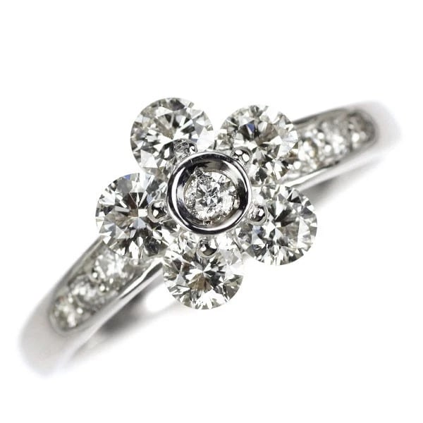 K18WG DIAMOND RING FLOWER: K18WG Diamond Ring Flower Brand: None Type/Style: Ring Material: K18WG, Main Stone Natural Color: WG Size: 6 US Accessories: None Accessories Notice: When purchasing pre-owned goods, pleas