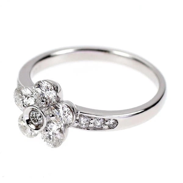 K18WG DIAMOND RING FLOWER - 2