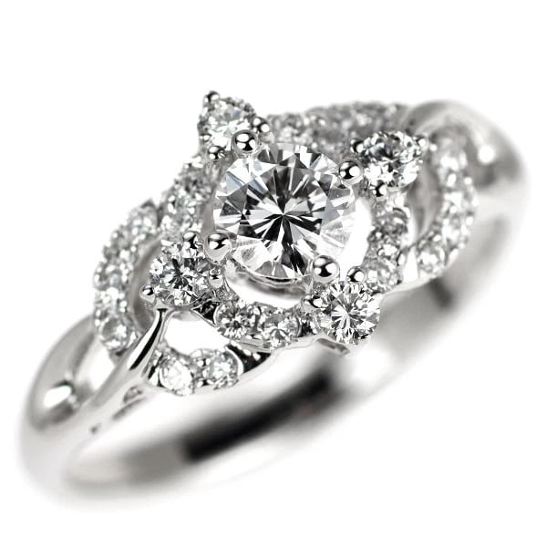 K18WG DIAMOND RING: K18WG Diamond Ring Brand: None Type/Style: Ring Material: K18WG, Main Stone Natural Color: WG Size: 5.5 - 5.75 US Accessories: None Accessories Notice: When purchasing pre-owned goods, please refer