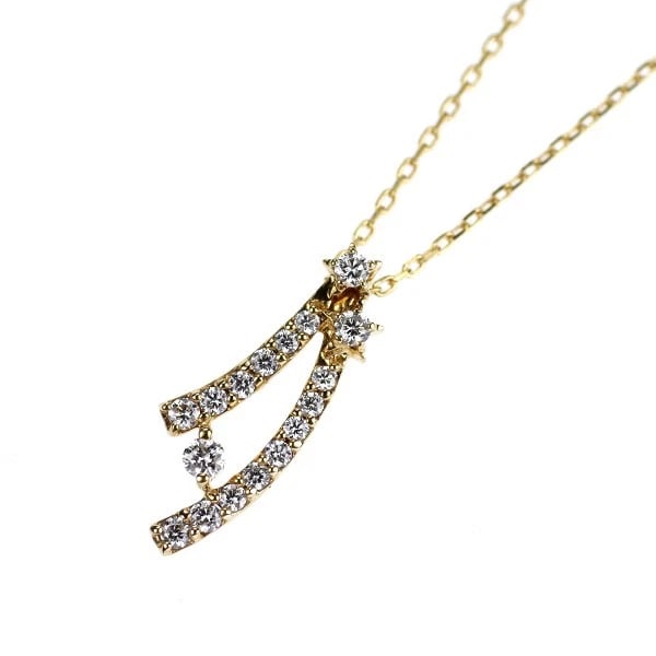 STAR JEWELRY K18PG DIAMOND PENDANT NECKLACE: Star Jewelry K18PG Diamond Pendant Necklace Brand: star jewelry Type/Style: pendant necklace Material: K18PG, Main Stone Natural Color: PG Size: Chain Length 40cm Accessories: None Accessories