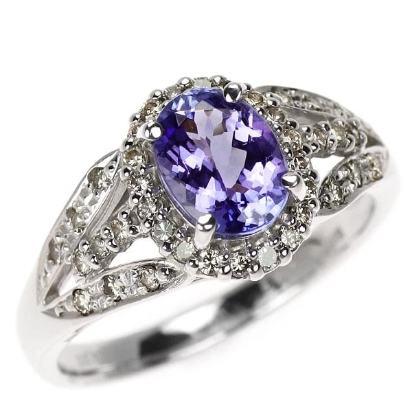 K18WG TANZANITE DIAMOND RING: K18WG Tanzanite Diamond Ring Brand: None Type/Style: Ring Material: K18WG, Main Stone Tanzanite Color: WG Size: 5.5 - 5.75 US Accessories: None Accessories Notice: When purchasing pre-owned goods,