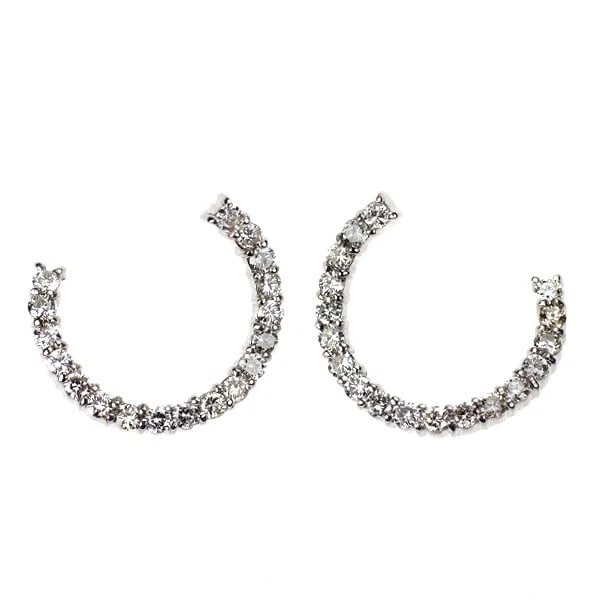 K18WG DIAMOND EARRING: K18WG diamond earring Brand: None Type/Style: piercing Material: K18WG, Main Stone Natural Color: WG Size: Length/Width/Diameter 14.2 Accessories: None Accessories Notice: When purchasing pre-owned