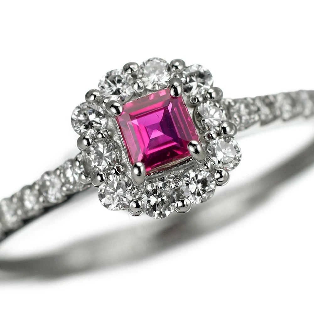 PT950 RUBY DIAMOND RING