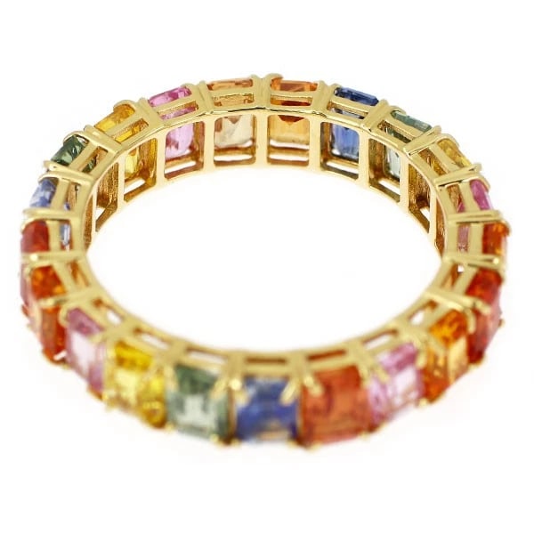 K18YG MULTICOLOR SAPPHIRE RING - 2