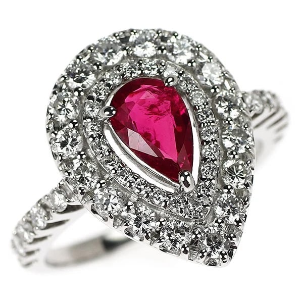 PT950 MYANMAR/BURMA UNHEATED RUBY DIAMOND RING: Pt950 Myanmar/Burma Unheated Ruby Diamond Ring Brand: None Type/Style: Ring Material: Pt950, Main Stone Ruby/Natural Color: None Size: 6 US Accessories: None Accessories Notice: When purchasing