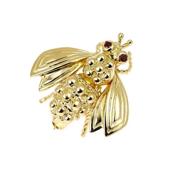 TIFFANY K18YG RUBY BROOCH: Tiffany K18YG ruby brooch Brand: Tiffany Type/Style: brooch Material: K18YG, Main Stone Ruby Color: YG Size: Length/Width/Diameter 18.7 Accessories: None Accessories Notice: When purchasing pre-owned