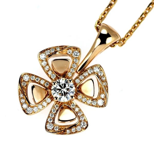 BULGARI K18PG DIAMOND PENDANT NECKLACE (1 of 3)