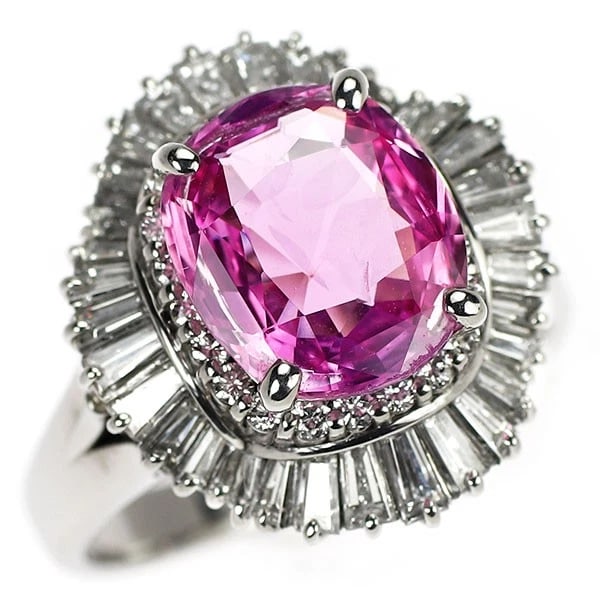 PT900 SRI LANKAN UNHEATED PINK SAPPHIRE DIAMOND RING: Pt900 Sri Lankan Unheated Pink Sapphire Diamond Ring Brand: None Type/Style: Ring Material: Pt900, Main Stone Natural Color: Pt Size: 7.25 US Accessories: None Accessories Notice: When purchasing