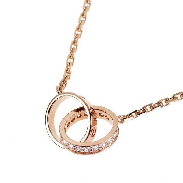 CARTIER K18PG DIAMOND PENDANT NECKLACE: Cartier K18PG diamond pendant necklace Brand: Cartier Type/Style: pendant necklace Material: K18PG, Main Stone Natural Color: PG Size: Chain Length 44cm Accessories: None Accessories Notice: When