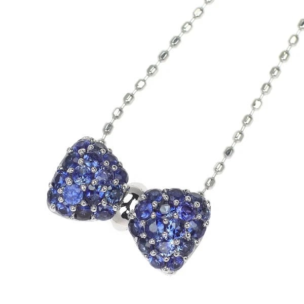 K18WG SAPPHIRE PENDANT NECKLACE: K18WG sapphire pendant necklace Brand: None Type/Style: pendant necklace Material: K18WG, Main Stone Sapphire Color: WG Size: Chain Length 45.5cm Accessories: None Accessories Notice: When purchasing