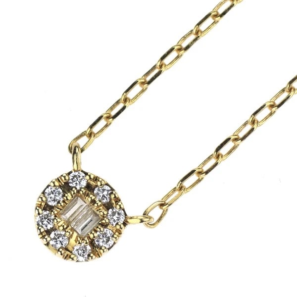 BELSIORA K18YG DIAMOND PENDANT NECKLACE: Belsiora K18YG Diamond Pendant Necklace Brand: None Type/Style: pendant necklace Material: K18YG, Main Stone Natural Color: YG Size: Chain Length: 40cm Accessories: None Accessories Notice: When