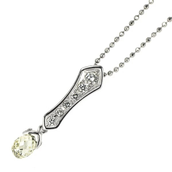 PT900/ PT850 BRIOLETTE CUT DIAMOND PENDANT NECKLACE: Pt900/ Pt850 Briolette Cut Diamond Pendant Necklace Brand: None Type/Style: pendant necklace Material: Pt900, Main Stone Natural Color: None Size: Chain Length 45cm Accessories: None Accessories