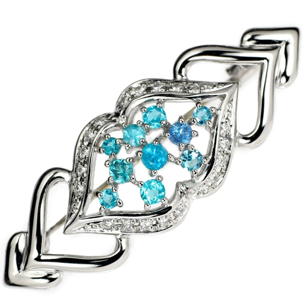 SOUTHERN CROSS PT900 BRAZILIAN PARAIBA TOURMALINE DIAMOND PENDANT TOP: Southern Cross Pt900 Brazilian Paraiba Tourmaline Diamond Pendant Top Brand: None Type/Style: pendant top Material: Pt900, Main Stone Natural Color: Pt Size: Length/Width/Diameter 14.2 Accessories: