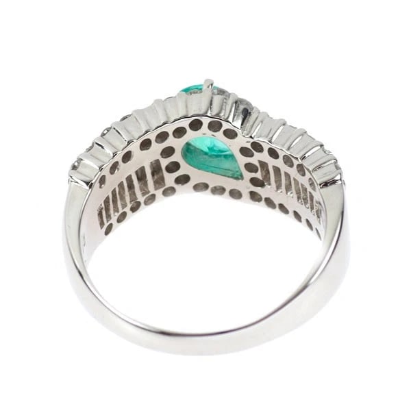 PT900 EMERALD DIAMOND RING - 3