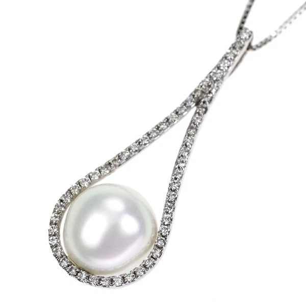 K18WG AURORA PHOENIX WHITE PEARL DIAMOND PENDANT NECKLACE: K18WG Aurora Phoenix White Pearl Diamond Pendant Necklace Brand: None Type/Style: pendant necklace Material: K18WG, Main Stone Aurora Phoenix White Pearl\Natural Color: WG Size: Chain Length 45cm