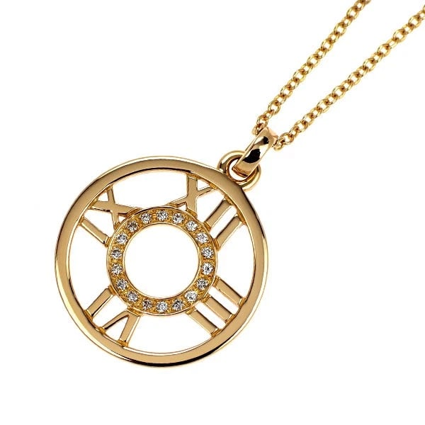 TIFFANY & CO K18PG DIAMOND PENDANT NECKLACE: Tiffany & Co K18PG Diamond Pendant Necklace Brand: Tiffany Type/Style: pendant necklace Material: K18PG, Main Stone Natural Color: PG Size: Chain Length 41cm Accessories: None Accessories Notice:
