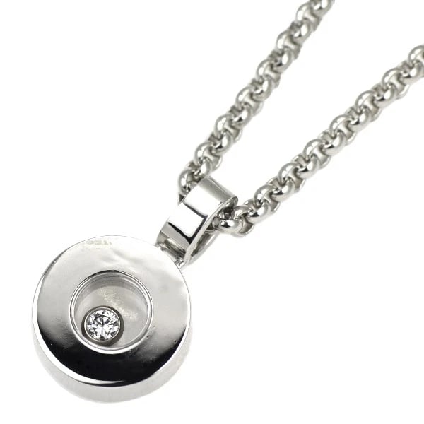 CHOPARD K18WG DIAMOND PENDANT NECKLACE HAPPY DIAMOND: Chopard K18WG Diamond Pendant Necklace Happy Diamond Brand: Chopard Type/Style: pendant necklace Material: K18WG, Main Stone Natural Color: WG Size: Chain Length 42cm Accessories: None Accessories
