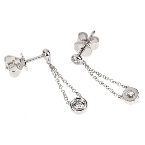 K18WG DIAMOND EARRING - 2