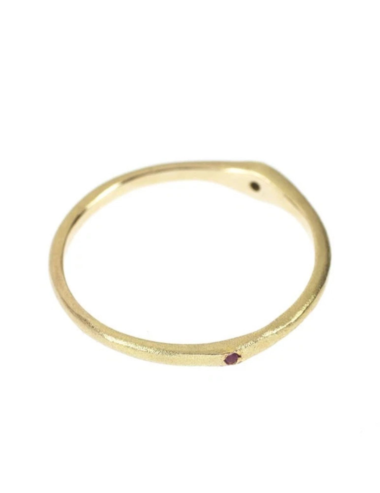 E.M. K18YG SAPPHIRE RUBY RING - 2