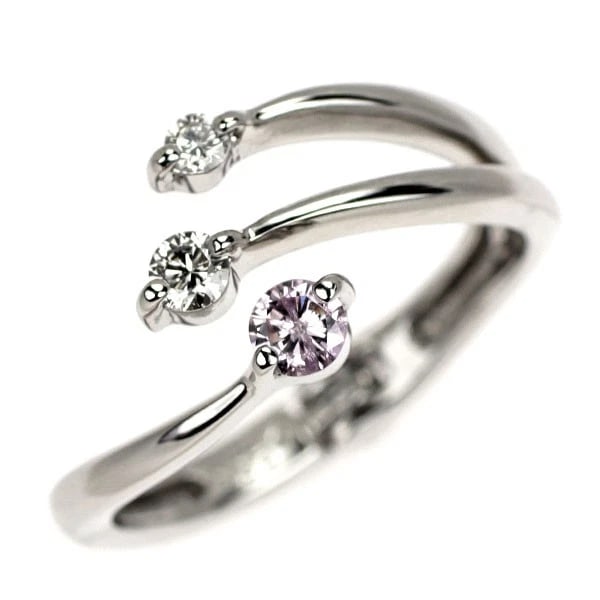 PT900 NATURAL PINK/COLORLESS DIAMOND RING: Pt900 Natural Pink/Colorless Diamond Ring Brand: None Type/Style: Ring Material: Pt900, Main Stone Natural Pink/Colorless\Natural Color: None Size: 10.5 US Accessories: None Accessories Notice: When