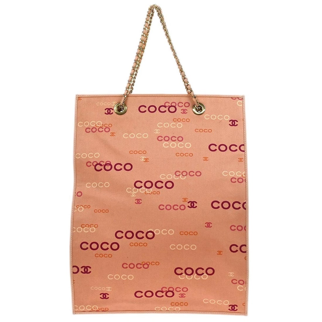 CHANEL PINK CANVAS COCO TOTE HANDBAG: Chanel Pink Canvas COCO Tote Handbag Brand: CHANEL Type/Style: Tote Material: Canvas Color: Pink Size: W 11.4 x H 14.6 x D 0.4 inch Accessories: None Accessories Notice: When purchasing pre-owned