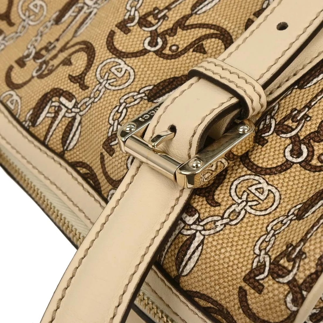 GUCCI BEIGE CANVAS INTERLOCKING HANDBAG - 5