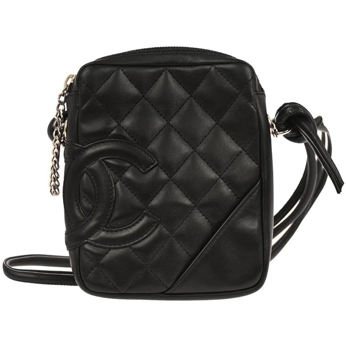 CHANEL BLACK CALFSKIN CAMBON LIGNE SHOULDER BAG: Chanel Black Calfskin Cambon Ligne Shoulder Bag Brand: CHANEL Type/Style: Crossbody Material: Calfskin Leather Color: Black Size: W 5.1 x H 6.3 x D 1.2 inch Accessories: None Accessories N
