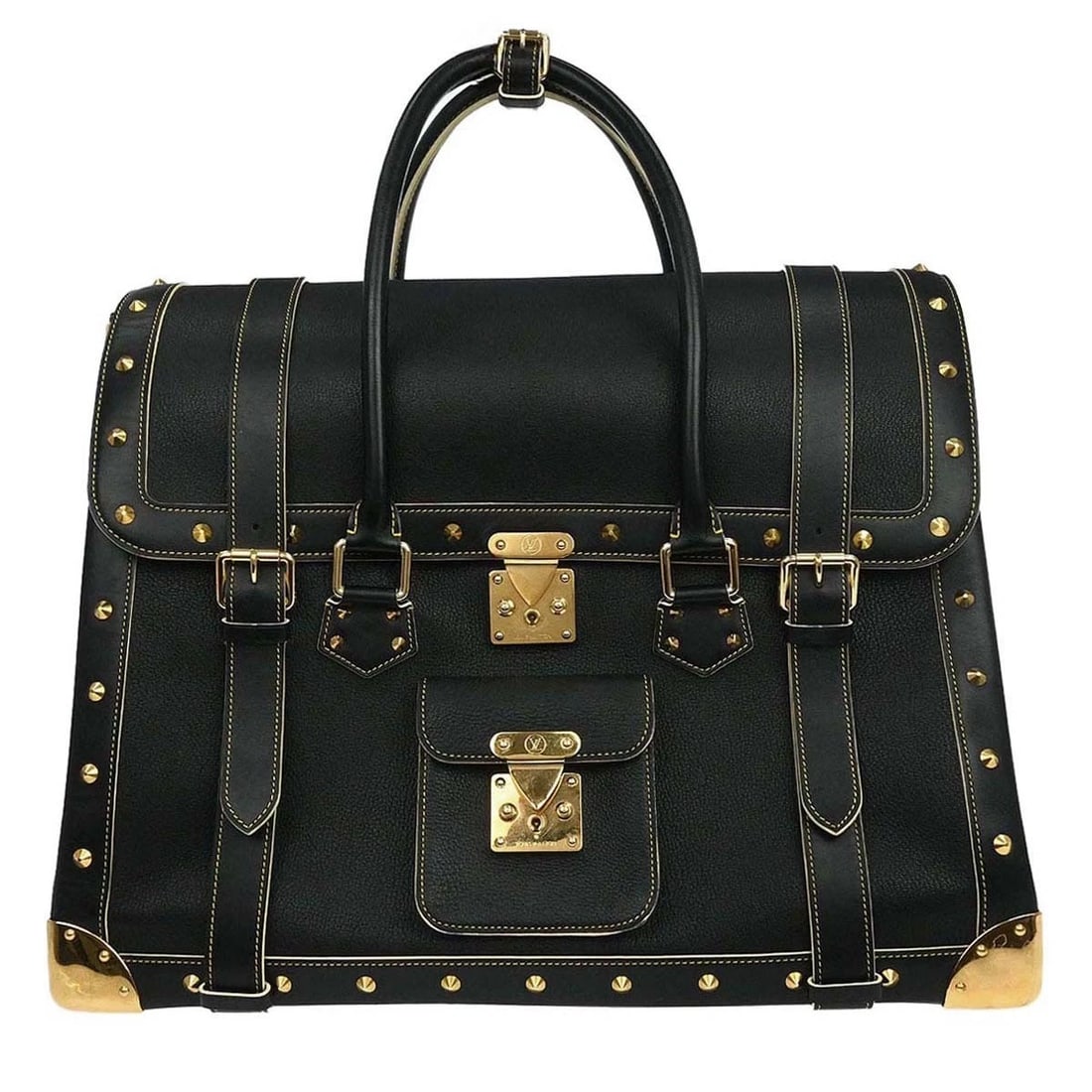 LOUIS VUITTON BLACK SUHALI EXTRAVAGANT HANDBAG: Louis Vuitton Black Suhali Extravagant Handbag Brand: Louis Vuitton Type/Style: Top Handle Bag Material: Suhali Leather Color: Noir * Black Size: W 20.1 x H 15.4 x D 9.8 inch Accessories: None