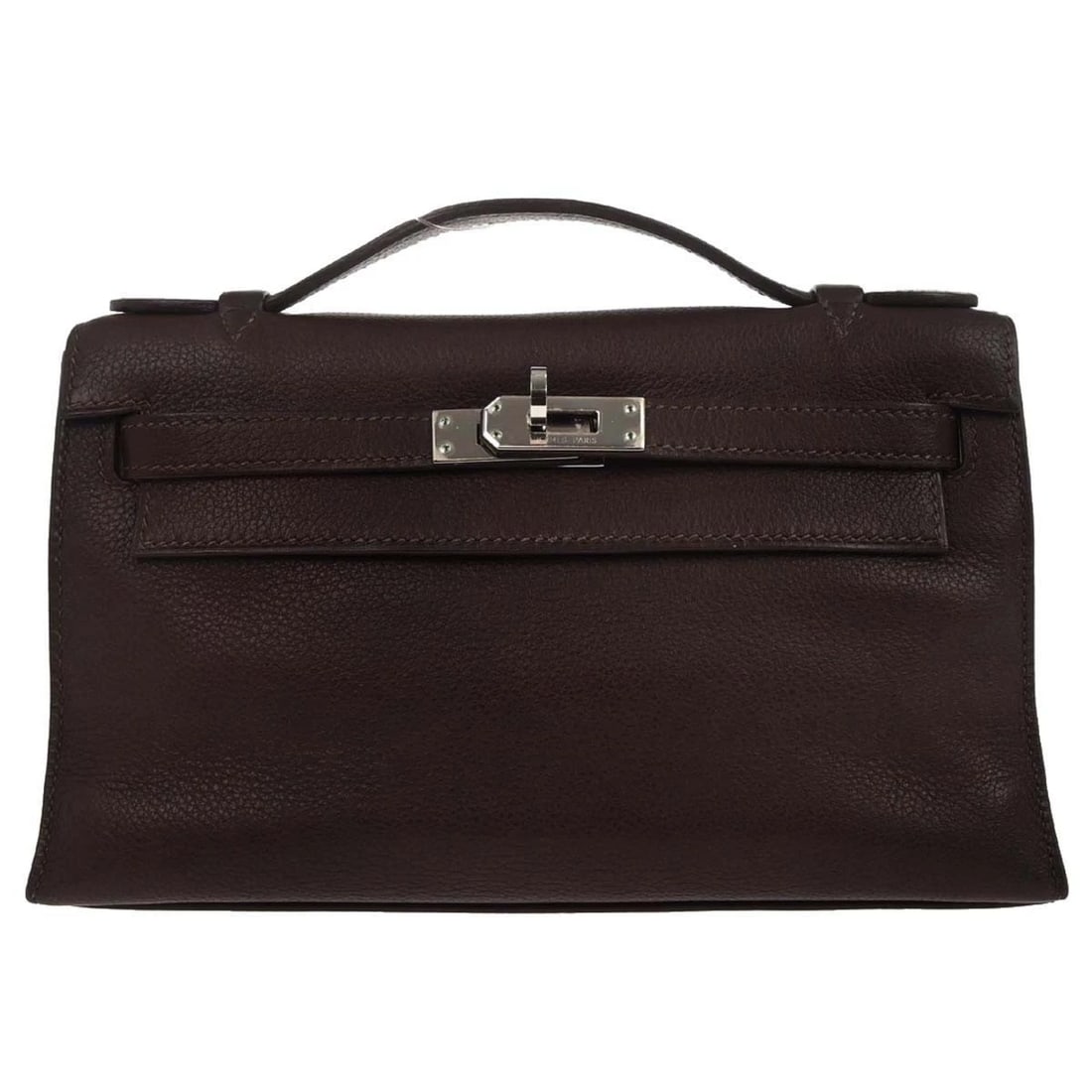 HERMES HAVANE EVERGRAIN KELLY POCHETTE HANDBAG (1 of 4)