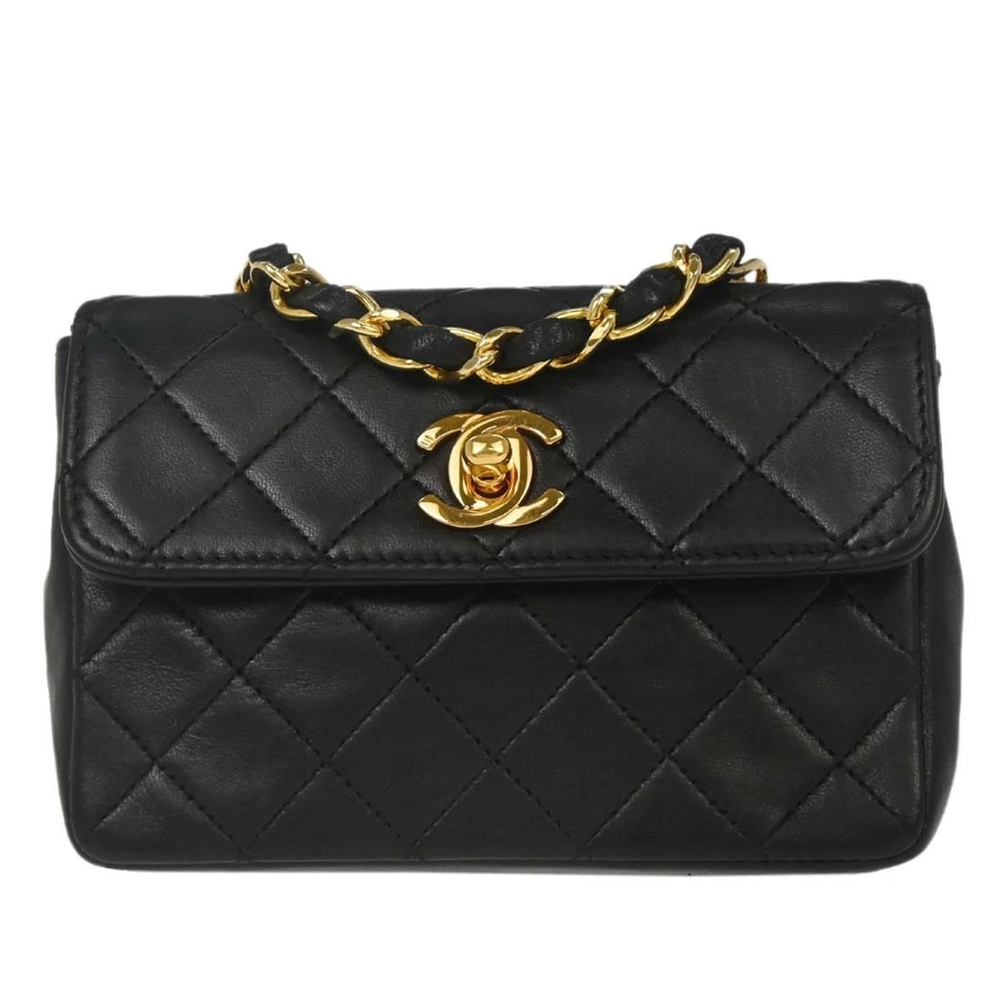 CHANEL BLACK LAMBSKIN STRAIGHT FLAP SHOULDER BAG: Chanel Black Lambskin Straight Flap Shoulder Bag Brand: CHANEL Type/Style: Shoulder Bag Material: Lambskin Leather Color: Black Size: W 5.5 x H 4.1 x D 1.6 inch Accessories: None Accessori