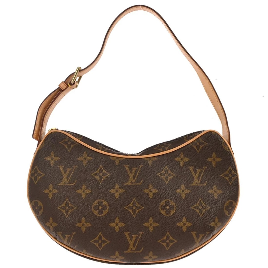 LOUIS VUITTON MONOGRAM CROISSANT PM HANDBAG: Louis Vuitton Monogram Croissant PM Handbag Brand: Louis Vuitton Type/Style: Hobo Bag Material: Monogram Canvas, Leather Color: Brown Size: W 10.6 x H 5.5 x D 2.8 inch Accessories: None Ac