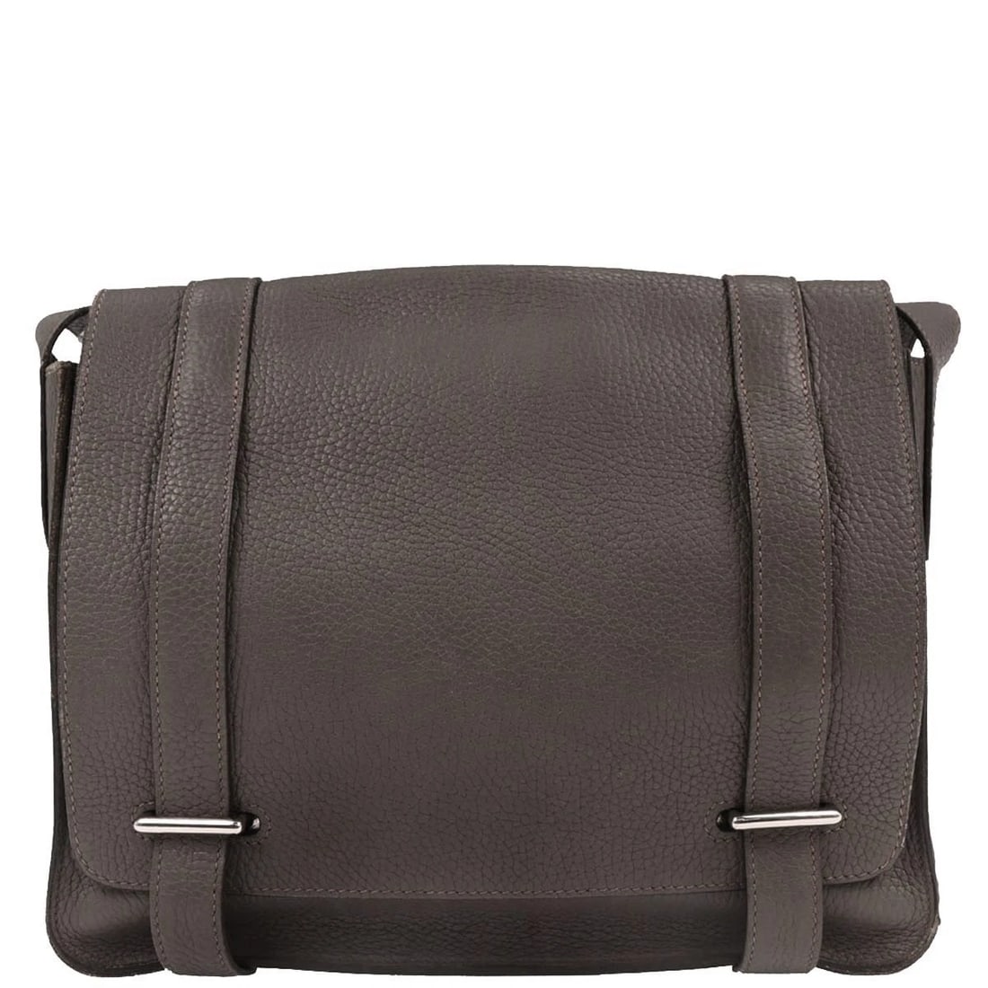 HERMES ETAIN TAURILLON CLEMENCE STEVE CAPORAL 27 SHOULDER BAG: Hermes Etain Taurillon Clemence Steve Caporal 27 Shoulder Bag Brand: HERMES Type/Style: Shoulder Bag Material: Taurillon Clemence Color: Etain Size: W 11.0 x H 9.1 x D 3.1 inch Accessories: None