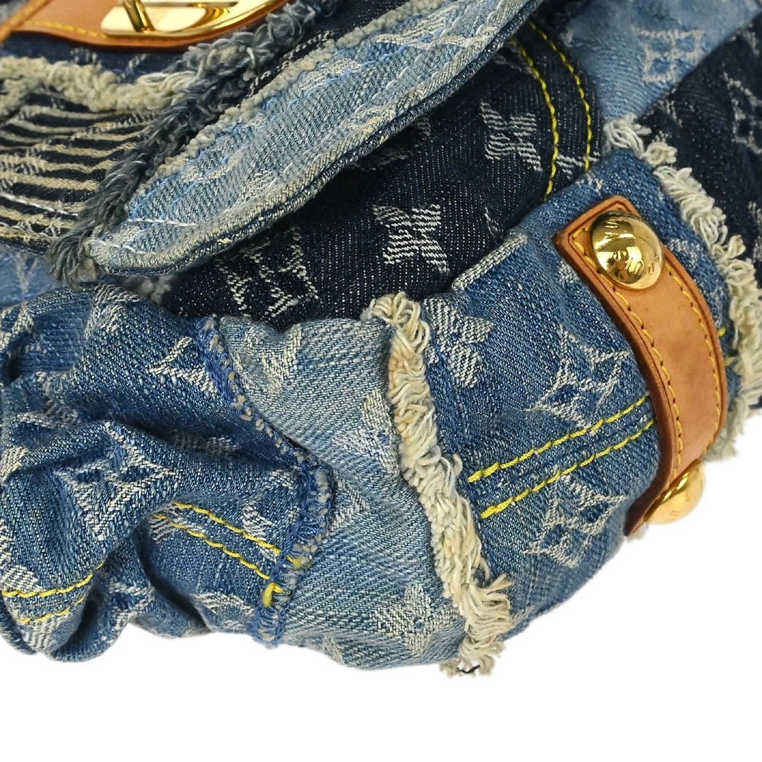 LOUIS VUITTON MONOGRAM DENIM PATCHWORK POSTIE 2WAY HANDBAG - 4