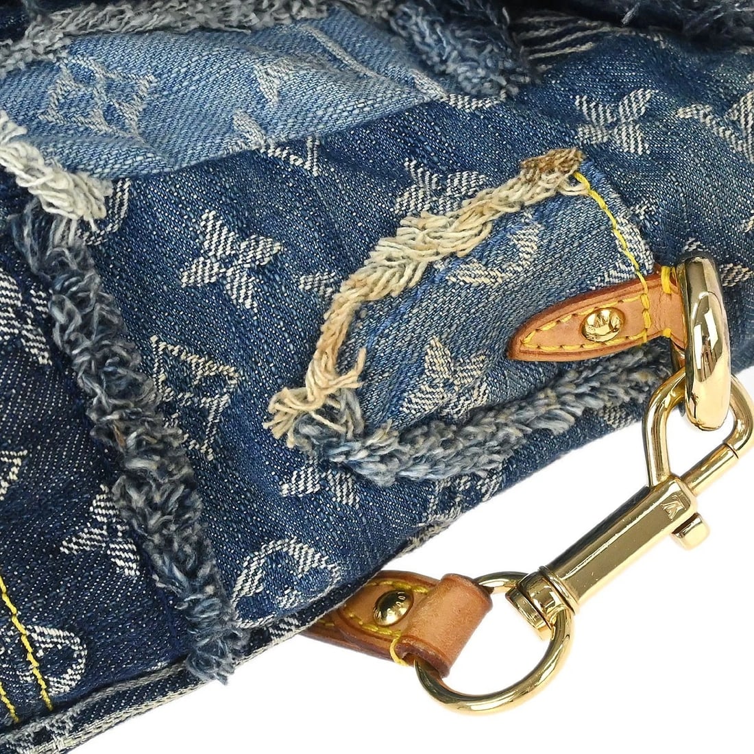 LOUIS VUITTON MONOGRAM DENIM PATCHWORK POSTIE 2WAY HANDBAG - 5