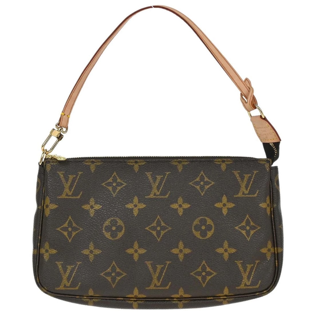 LOUIS VUITTON MONOGRAM POCHETTE ACCESSOIRES HANDBAG: Louis Vuitton Monogram Pochette Accessoires Handbag Brand: Louis Vuitton Type/Style: Pouch Material: Monogram Canvas, Leather Color: Brown Size: W 8.7 x H 5.1 x D 1.6 inch Accessories: None