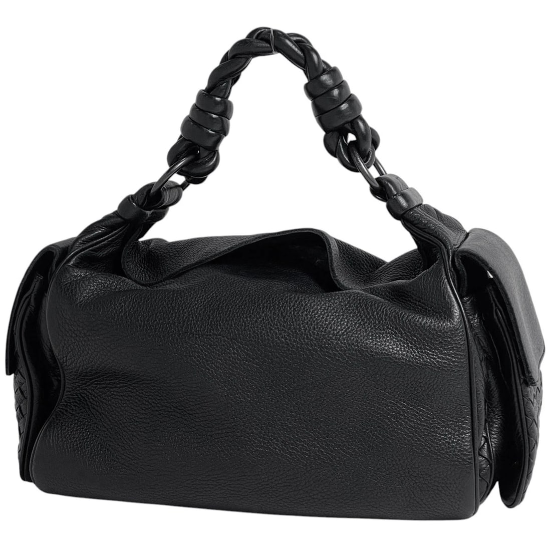 BOTTEGA VENETA INTRECCIATO HAND BAG HAND BAG: BOTTEGA VENETA Intrecciato Hand Bag Hand Bag Brand: BOTTEGAVENETA Type/Style: Hand Bag Material: leather Color: Black Size: Width 31cm(12.2inch) Height 19.5cm(7.7inch) Depth 11.5cm(4.5inch)