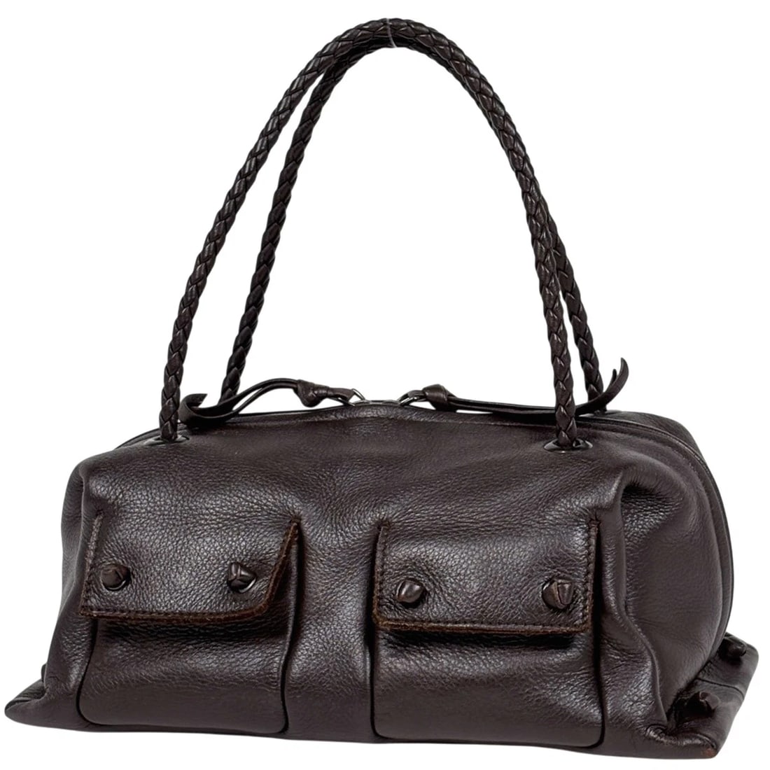 BOTTEGA VENETA INTRECCIATO HAND BAG: BOTTEGA VENETA Intrecciato Hand Bag Brand: BOTTEGAVENETA Type/Style: Hand Bag Material: leather Color: Brown Size: Width 30cm(11.8inch) Height 10cm(3.9inch) Depth 15cm(5.9inch) Accessories: None