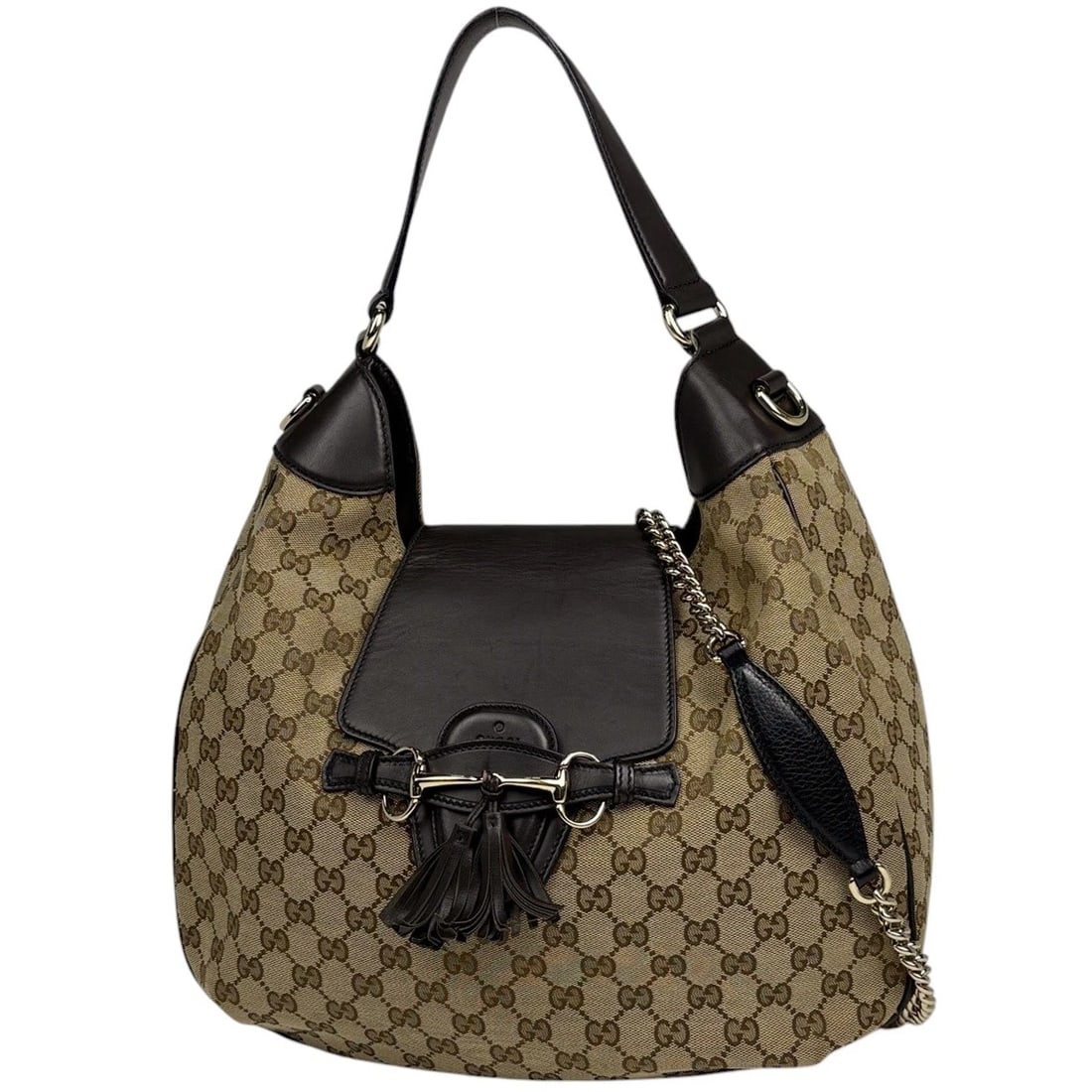 GUCCI GG PATTERN SHOULDER BAG: Gucci GG pattern Shoulder Bag Brand: GUCCI Type/Style: Shoulder Bag Material: GG canvas ?leather Color: Brown Size: Width 36cm(14.2inch) Height 32cm(Median:12.6inch) Depth 12cm(4.7inch) Accessories: