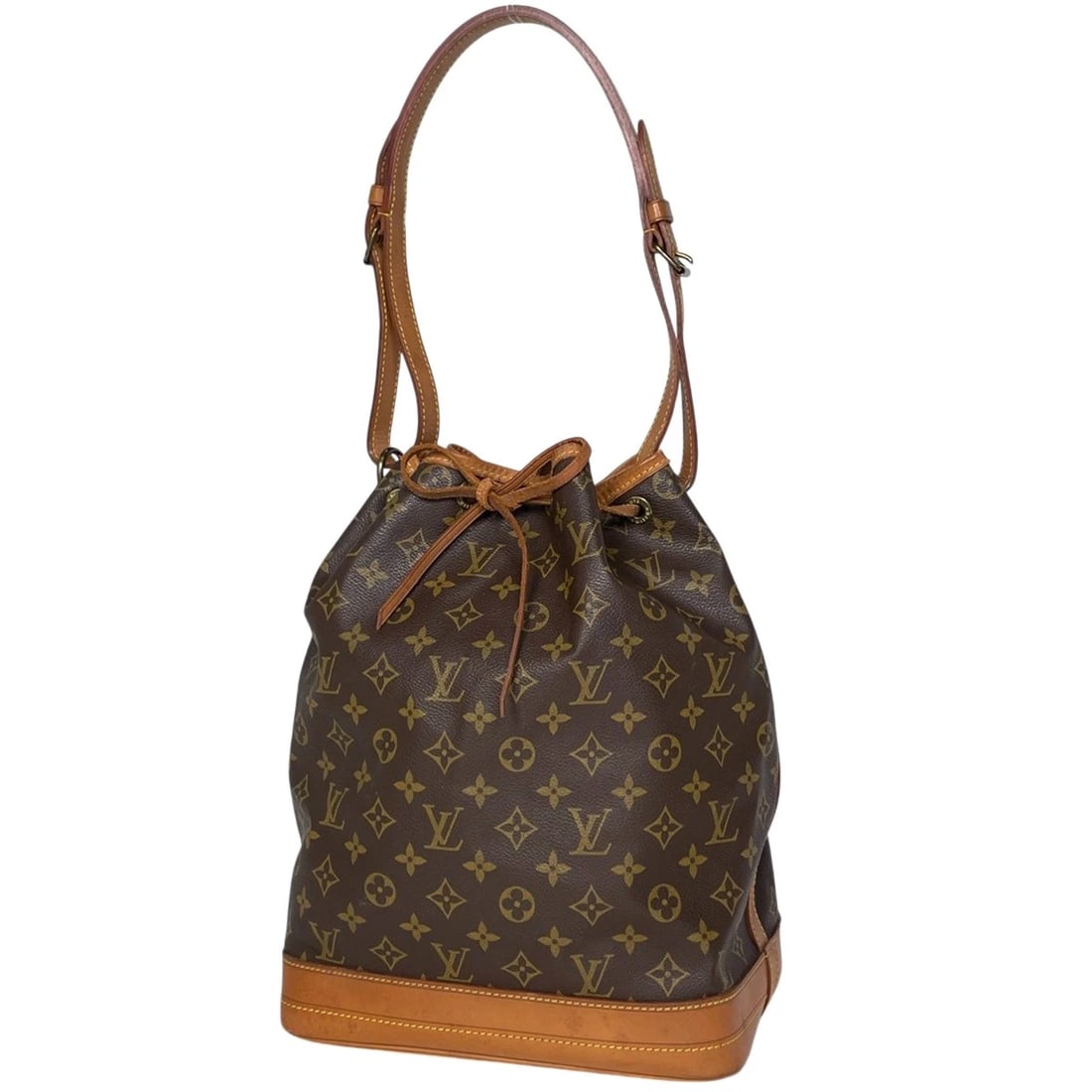 LOUIS VUITTON NOE ONE SHOULDER KINCHAKU TYPE SHOULDER BAG.: Louis Vuitton Noe One shoulder Kinchaku type Shoulder Bag. Brand: Louis Vuitton Type/Style: Shoulder Bag Material: Monogram Color: Brown Size: Width 26cm(10.2inch) Height 35cm(13.8inch) Depth 19cm(7.5