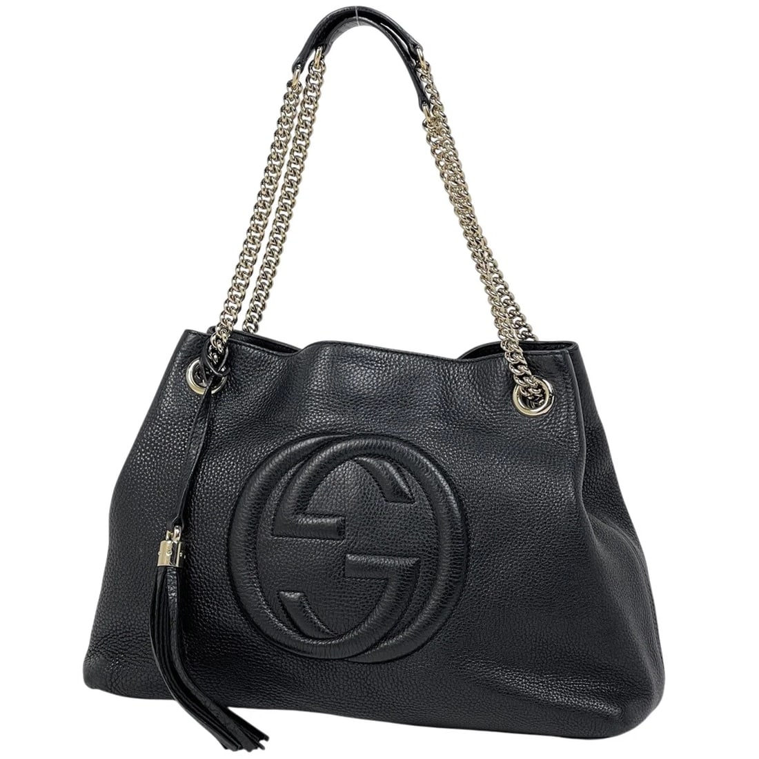 GUCCI SOHO CHAIN SHOULDER BAG SHOULDER BAG: Gucci Soho Chain Shoulder Bag Shoulder Bag Brand: GUCCI Type/Style: Shoulder Bag Material: leather Color: Black Size: Width 38cm(15inch) Height 27cm(10.6inch) Depth 14cm(5.5inch) Accessories: None