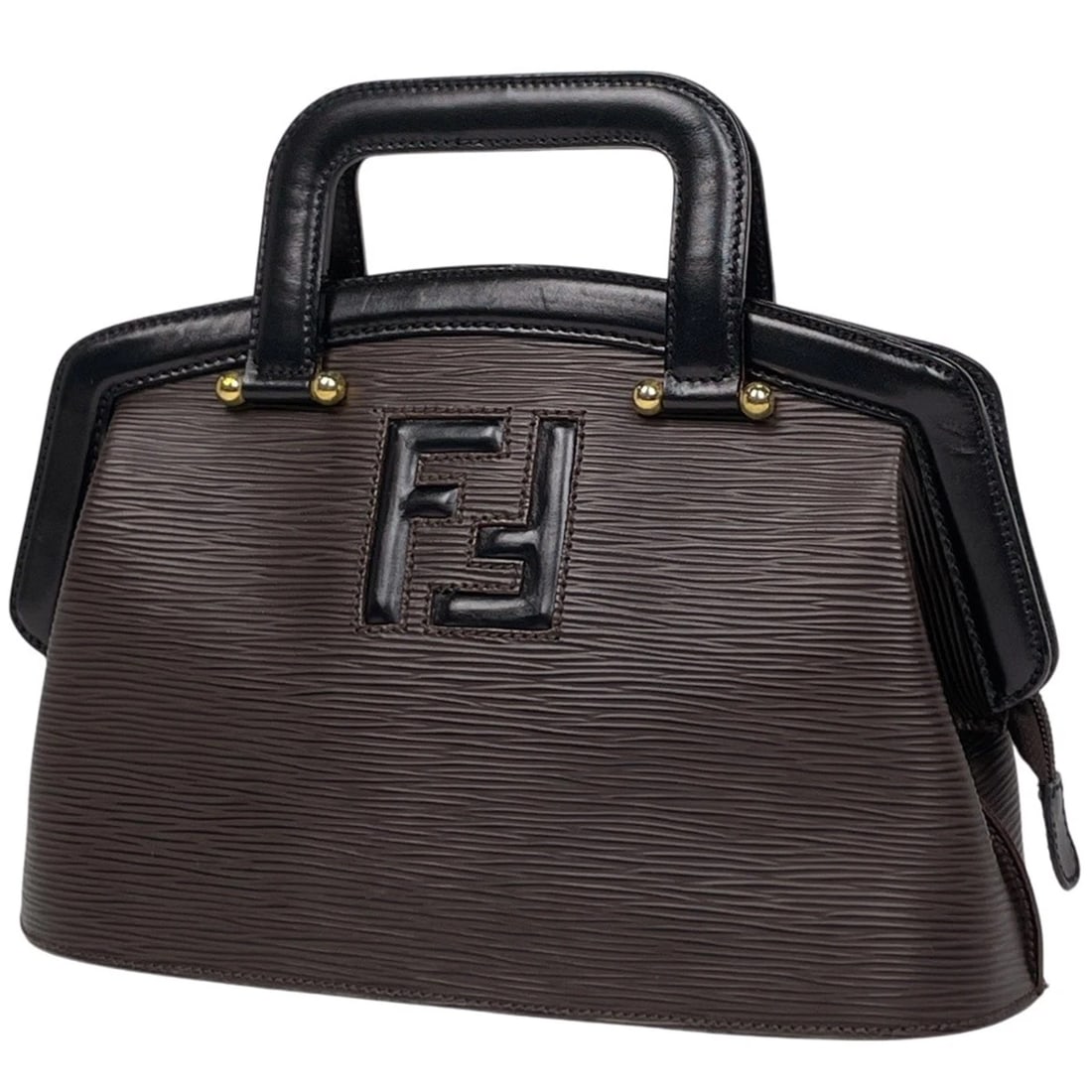 FENDI ZUCCA LOGO HAND BAG: Fendi Zucca Logo Hand Bag Brand: FENDI Type/Style: Hand Bag Material: leather Color: Brown Black Size: Width 29cm(11.4inch) Height 19cm(Median:7.5inch) Depth 12cm(4.7inch) Accessories: None