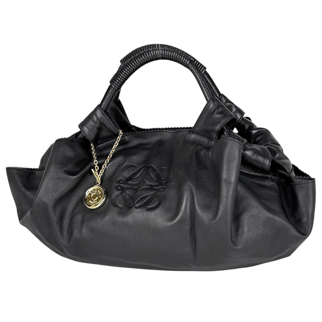 LOEWE NAPPA AIRE HAND BAG: Loewe Nappa Aire Hand Bag Brand: LOEWE Type/Style: Hand Bag Material: leather Color: Black Size: Width 50cm(Maximum value:19.7inch) Height 28cm(Median:11inch) Depth 16cm(6.3inch) Accessories: None