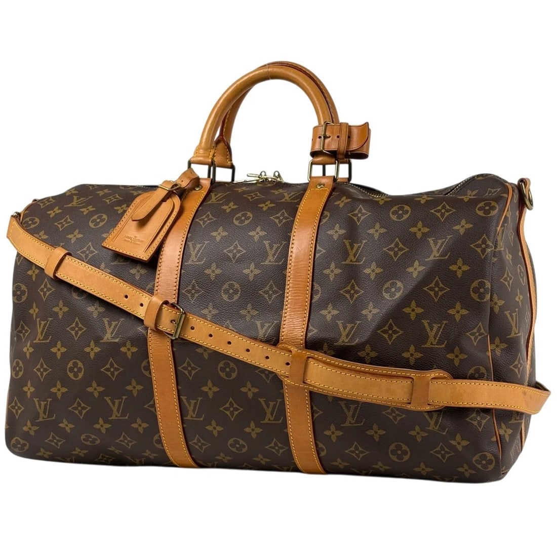 LOUIS VUITTON KEEPALL BANDOULIERE HAND BAG: Louis Vuitton keepall Bandouliere Hand Bag Brand: Louis Vuitton Type/Style: Hand Bag Material: Monogram Color: Brown Size: Width 50cm(19.7inch) Height 29cm(11.4inch) Depth 22cm(8.7inch) Accessorie
