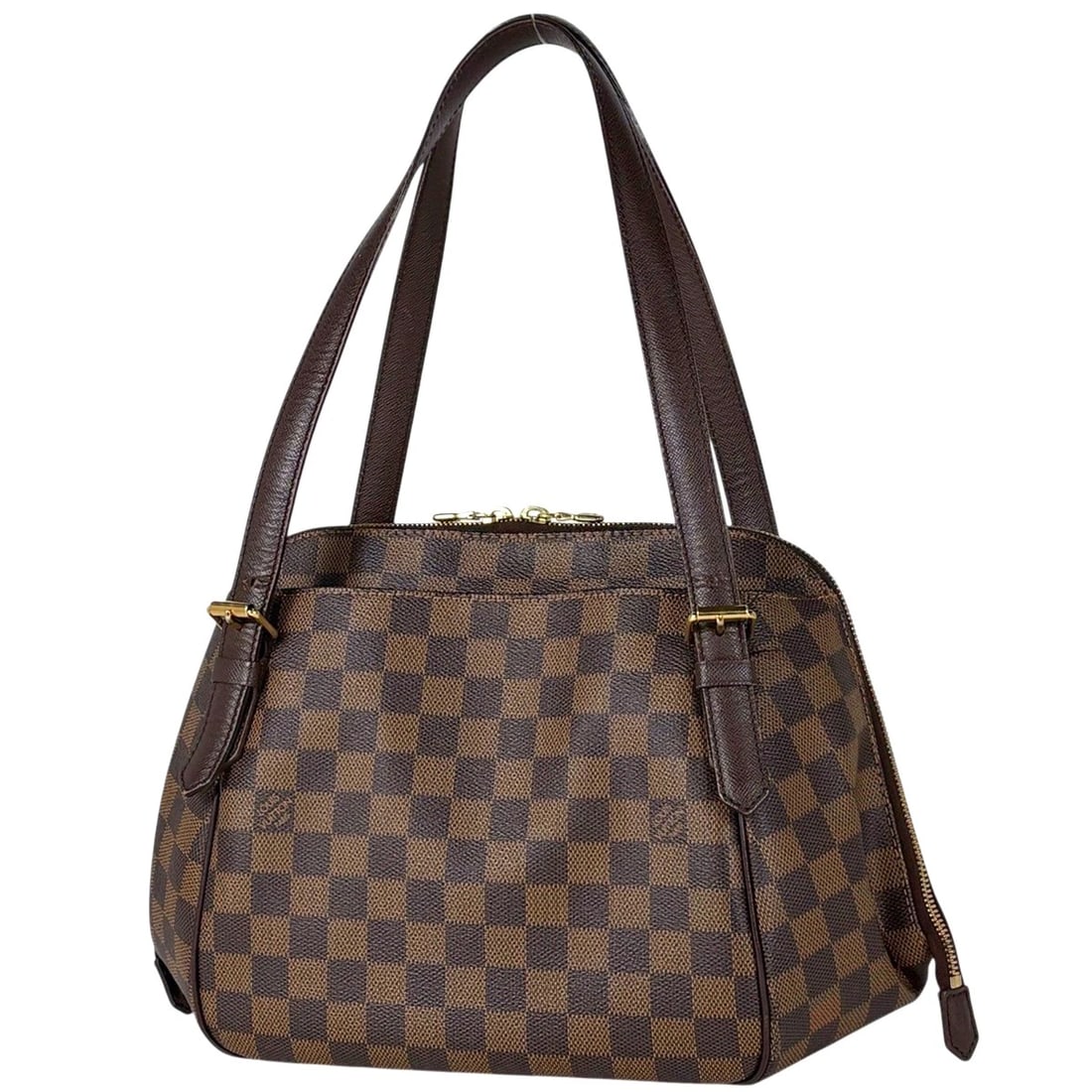 LOUIS VUITTON BELEM MM HAND BAG: Louis Vuitton Belem MM Hand Bag Brand: Louis Vuitton Type/Style: Hand Bag Material: Damier Color: Brown Size: Width 23cm(9.1inch) Height 3cm(Median:9.1inch) Depth 14cm(5.5inch) Accessories: None <