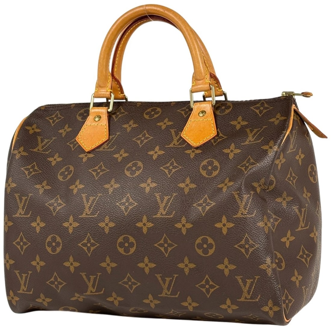 LOUIS VUITTON SPEEDY HAND BAG: Louis Vuitton Speedy Hand Bag Brand: Louis Vuitton Type/Style: Hand Bag Material: Monogram Color: Brown Size: Width 30cm(11.8inch) Height 21cm(8.3inch) Depth 17cm(6.7inch) Accessories: None