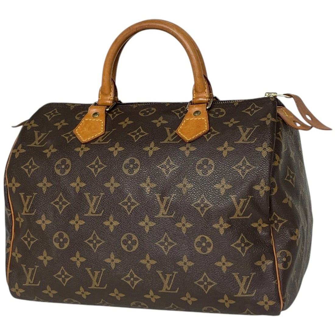 LOUIS VUITTON SPEEDY HAND BAG: Louis Vuitton Speedy Hand Bag Brand: Louis Vuitton Type/Style: Hand Bag Material: Monogram Color: Brown Size: Width 30cm(11.8inch) Height 21cm(8.3inch) Depth 17cm(6.7inch) Accessories: None