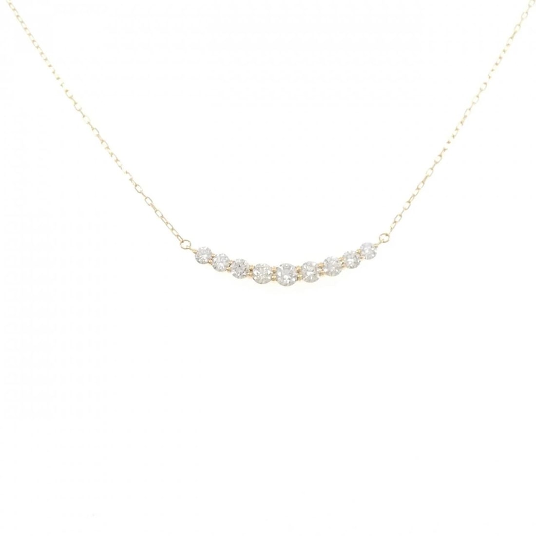 K18YG DIAMOND NECKLACE: K18YG Diamond Necklace Brand: Unbranded Type/Style: Diamond Necklace Material: K18 yellow gold, Main Stone Natural Color: YG Size: Length: 48cm Accessories: None Accessories Notice: When purchasing